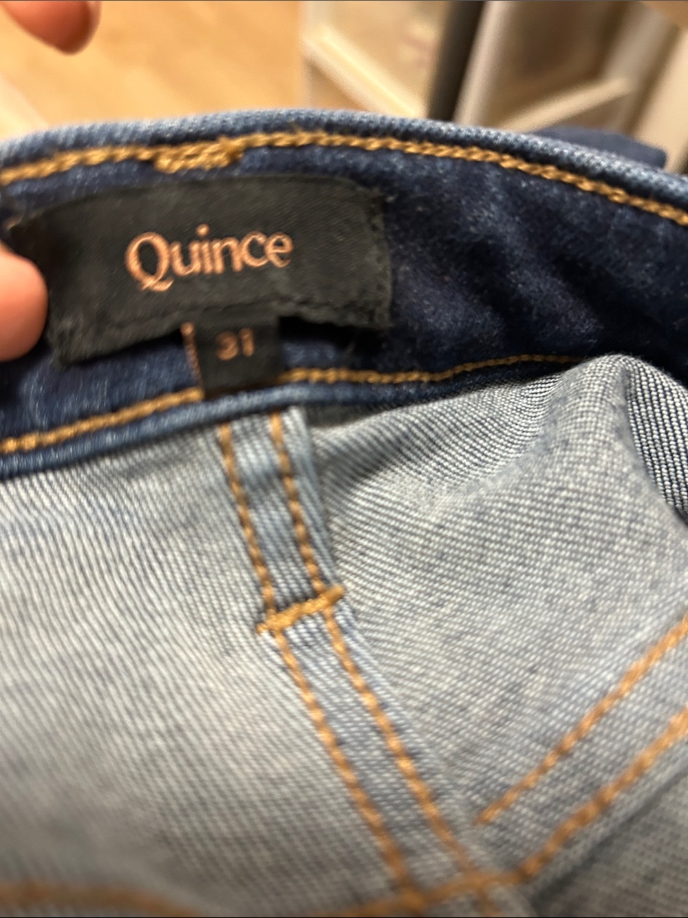 Quince Bella Stretch Wide Leg Jeans Midnight Blue High Rise Waist 31 Inseam 30 - Picture 4 of 6
